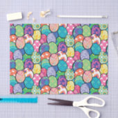 イースターエッグカラフルパターン 薄葉紙 (クラフト)