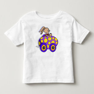 イースターエッグカーに乗ったバニー トドラーTシャツ