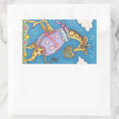 イースターエッグキリン&チューリップ、春シールかわいい 長方形シール (バッグ)