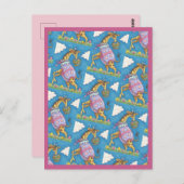 イースターエッグキリン&チューリップ、春葉書 ポストカード (正面/裏面)