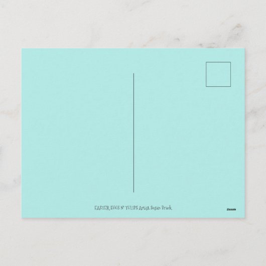 イースターエッグキリン&春チューリップかわいい シーズンポストカード (裏面)