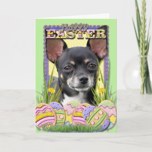 イースターエッグクッキー – チワワ シーズンカード (正面)