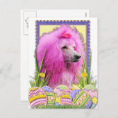 イースターエッグクッキー – プードル – ピンク シーズンポストカード (正面/裏面)