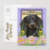 イースターエッグクッキー – Dachshund シーズンポストカード (正面/裏面)
