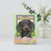イースターエッグクッキー – Dachshund シーズンポストカード (スタンド正面)