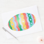 イースターエッグクラシックシール付きイースターエッグ 楕円形シール (封筒)