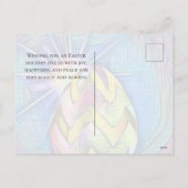 イースターエッグサンシャインとヨガガールカラフル シーズンポストカード (裏面)