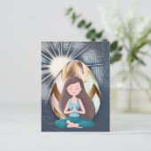 イースターエッグサンシャインとヨガガールメディテーション シーズンポストカード (スタンド正面)