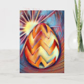 イースターエッグサンシャインヨガガールハッピーバースデー カード (裏面)