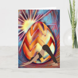 イースターエッグサンシャインヨガガールハッピーバースデー カード