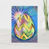 イースターエッグサンシャインヨガガールハッピーバースデー カード (裏面)