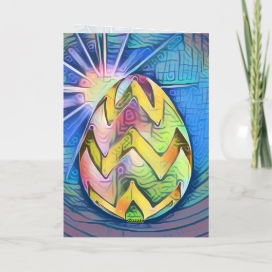 イースターエッグサンシャインヨガガールハッピーバースデー カード (裏面)