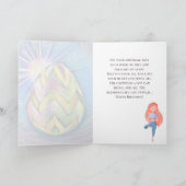 イースターエッグサンシャインヨガガールハッピーバースデー カード (内部)