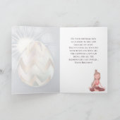 イースターエッグサンシャインヨガガールハッピーバースデー カード (内部)