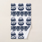 イースターエッグシェブロンストライプハッピーイースターパターン バスタオルセット (ハンドタオル)