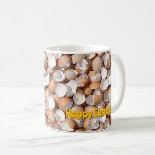 イースターエッグシェルマグカップ – 休暇のためにクラック コーヒーマグカップ (正面右)