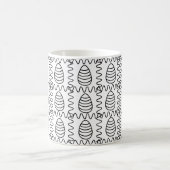 イースターエッグシボロンブラックとホワイトハッピーイースター コーヒーマグカップ (中央)