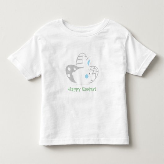 イースターエッグシャツ付きブルーイースターバニー トドラーTシャツ (正面)