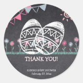 イースターエッグシャルボードスケッチベビーシャワー ラウンドシール (正面)