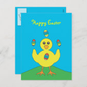 イースターエッグジャグリング雛はがき シーズンポストカード (正面/裏面)