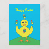 イースターエッグジャグリング雛はがき シーズンポストカード (正面)