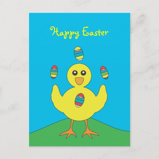 イースターエッグジャグリング雛はがき シーズンポストカード (正面)