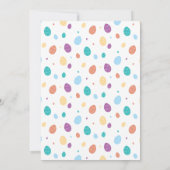 イースターエッグスお洒落ティール（緑がかった色）ファミリーフォトホリデー シーズンカード (裏面)