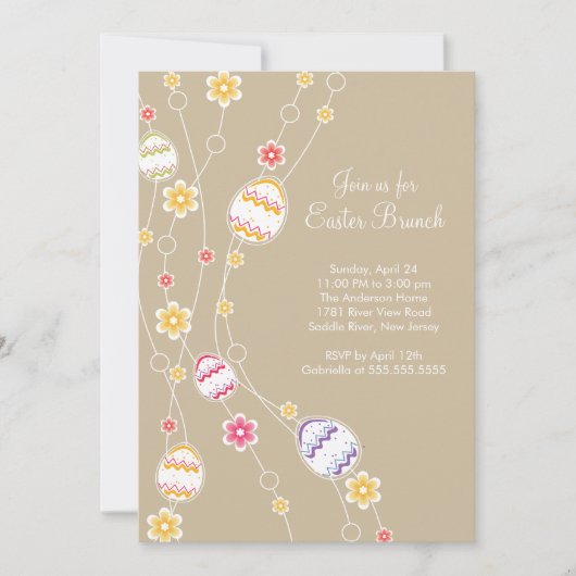 イースターエッグスイースターブランチディナーパーティの招待状 招待状 (正面)