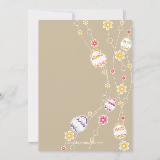イースターエッグスイースターブランチディナーパーティの招待状 招待状 (裏面)