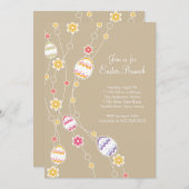 イースターエッグスイースターブランチディナーパーティの招待状 招待状 (正面/裏面)