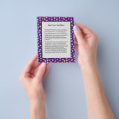 イースターエッグスタイル紫の背景絵柄 チラシ (手)