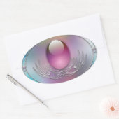 イースターエッグステッカー 楕円形シール (封筒)