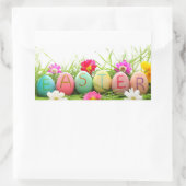 イースターエッグステッカー 長方形シール (バッグ)