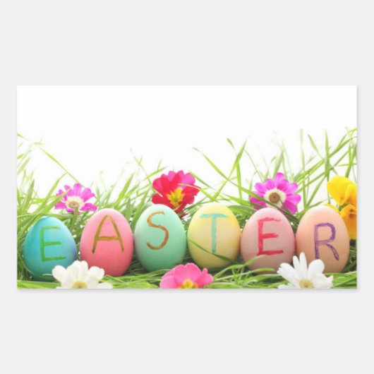 イースターエッグステッカー 長方形シール (正面)