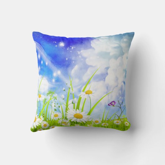 イースターエッグスプリングタイムデイジーバニーファミリー クッション (裏面)