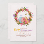 イースターエッグスリース招待状 招待状 (正面/裏面)