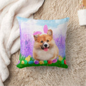 イースターエッグズバニーシックとペンブロークウェルシュコーギー クッション (ブランケット)