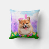 イースターエッグズバニーシックとペンブロークウェルシュコーギー クッション (裏面)