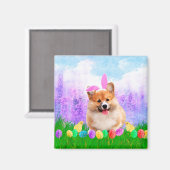 イースターエッグズバニーシックとペンブロークウェルシュコーギー マグネット (正面/裏面)