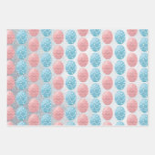 イースターエッグズバニーシルバーエレガントグリッターモダン ラッピングペーパーシート (正面)