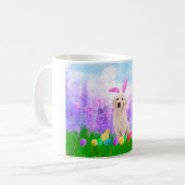 イースターエッグズバニーチックスとゴールデンレトリエバー犬 コーヒーマグカップ (正面左)