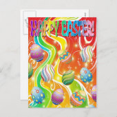 イースターエッグズ装飾デザイン シーズンポストカード (正面/裏面)