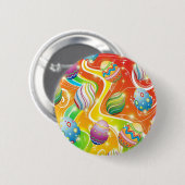 イースターエッグズ装飾デザイン 缶バッジ (正面&裏面)