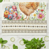 イースターエッグチキンヘンキッチンタオル キッチンタオル (折り畳み)