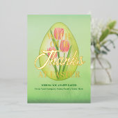 イースターエッグチューリップ感謝していグリーンイースタービジネス 箔シーズンカード (立ち正面)