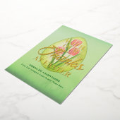 イースターエッグチューリップ感謝していグリーンイースタービジネス 箔シーズンカード (回転した状態)