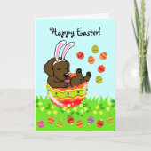 イースターエッグチョコレートラブラドール子犬マンガ シーズンカード (正面)