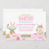 イースターエッグデコレーション パーティー招待状 招待状 (正面/裏面)