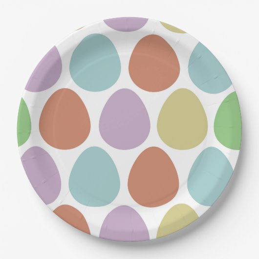 イースターエッグデコールパターン ペーパープレート (正面)