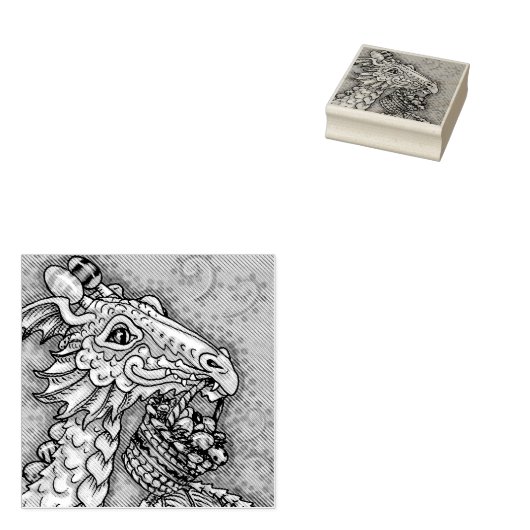 イースターエッグドラゴン、ファンタジーゴム印 ラバースタンプ (押印)